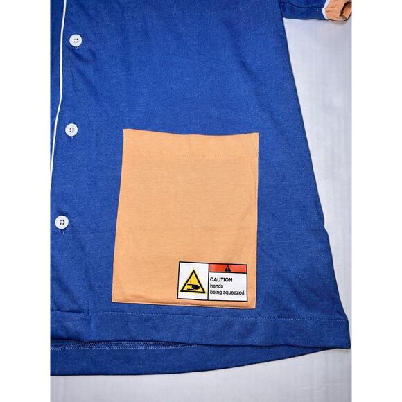 Knickerbocker Vintage Design Shirt Men’s Size L Blue Lemon Tony Retro Button Up - Picture 5 of 16